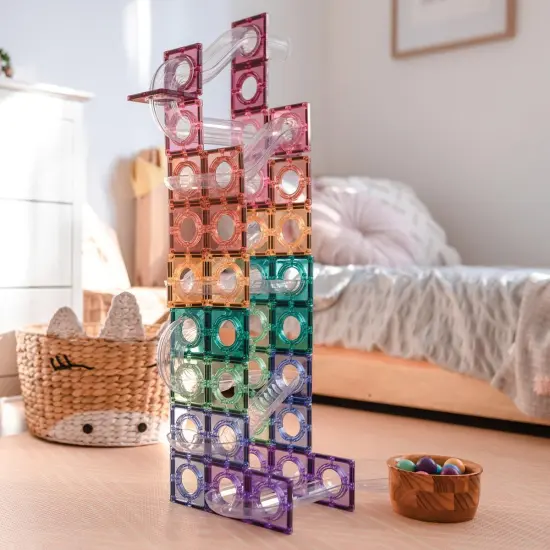 Connetix Colorful Magnetic Tiles Ball Run - 106 Pieces {4}