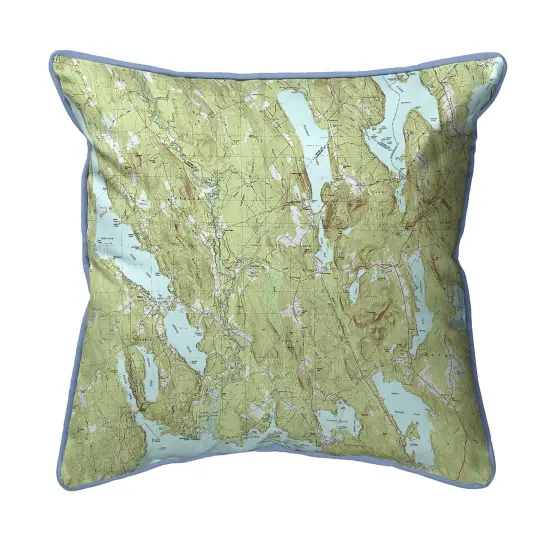 Casco and Sebago Lake Map Pillow 22x22 &ndash; Extra Large Zippered Pillow {1}