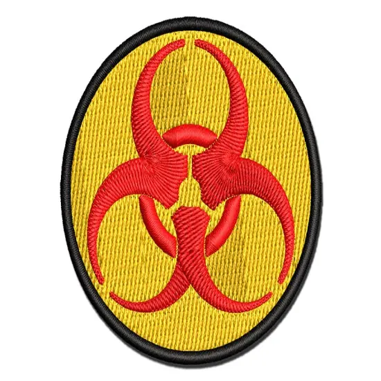 Biohazard Symbol Multi-Color Embroidered Iron-On or Hook & Loop Patch Applique {1}