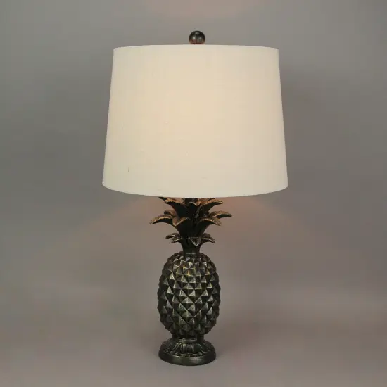 25 In Resin Pineapple Table Lamp Decorative Nightstand Light Tropical Home Decor {3}