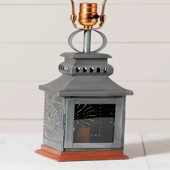 Irvin's Country Tinware Miner's Lamp Base in Antique Tin {4}