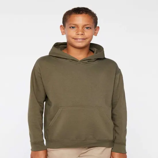 LAT&reg; Youth Long Sleeve Fleece Hoodie Military green {1}