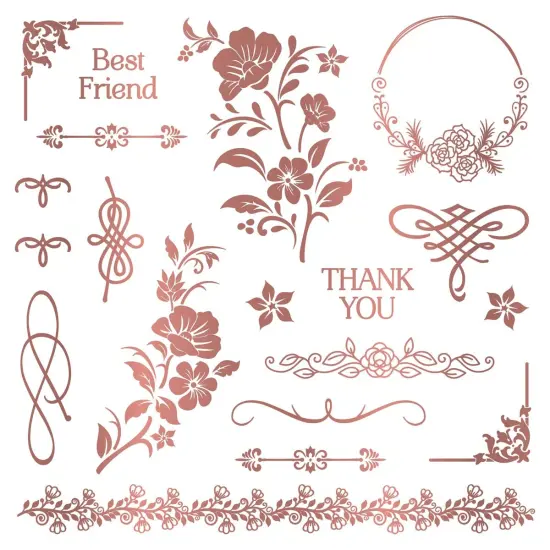 Sara Signature Floral Elegance Foil Transfers 8"X8" {2}
