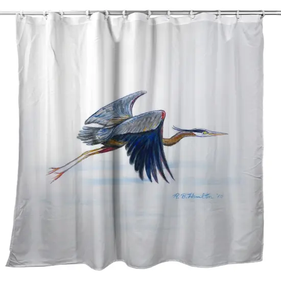 Betsy Drake Eddie's Blue Heron Shower Curtain {1}