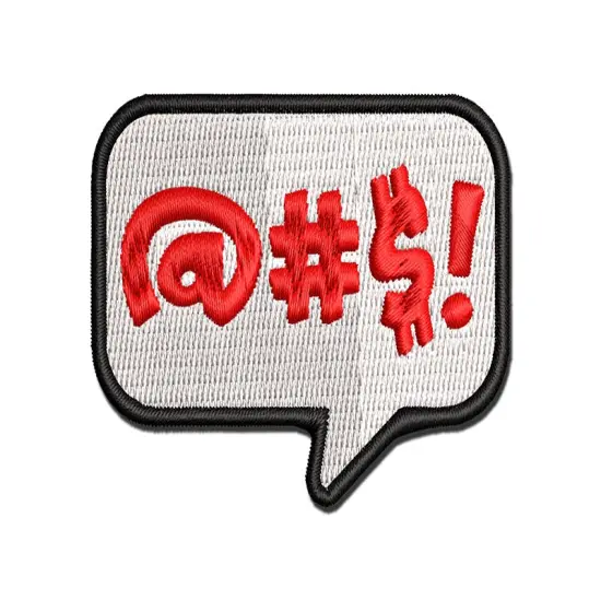 Censored Expletive Curse Bubble Multi-Color Embroidered Iron-On or Hook & Loop Patch Applique {1}