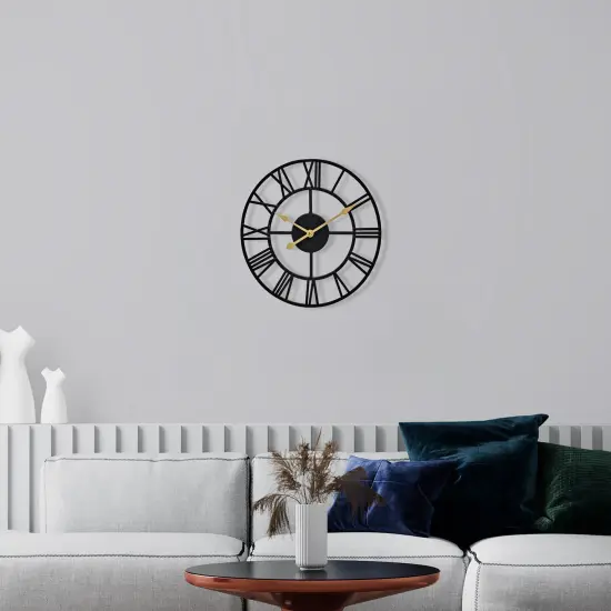 Sorbus Wall Clock for Living Room Decor - Roman Numeral Wall Clock for Kitchen - 12 inch Wall Clock Decorative Black {2}