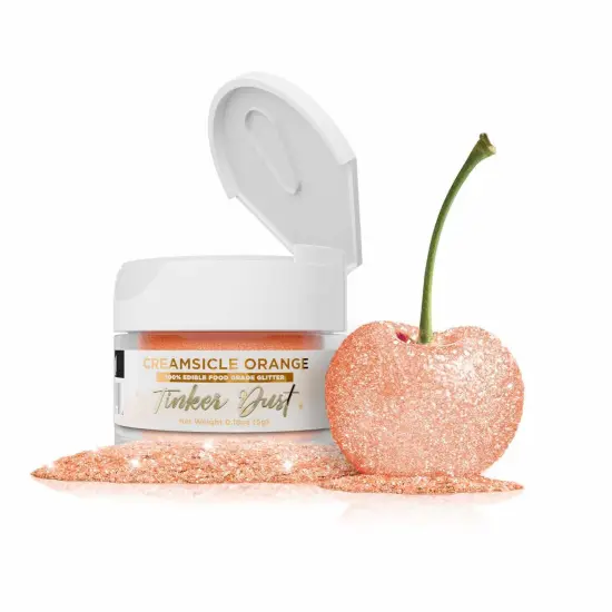 Bakell - Creamsicle Orange Tinker Dust Edible Glitter (5g, 1x Jar) for Food, Desserts, and Beverages! {1}