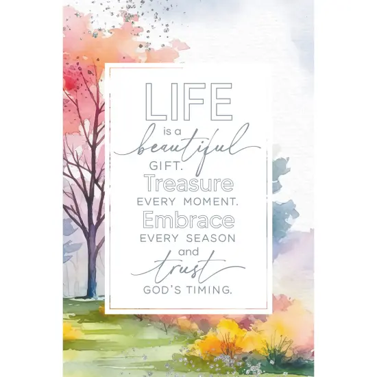 Life Is A Beautiful Wood Plaque with Easel and Hook Wall Tabletop Art - 6 inches x 9 inches {1}