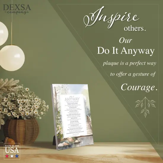 Do It Anyway Wood Plaque with Easel and Hook Wall Tabletop Art - 6 inches x 9 inches {4}