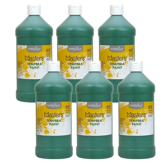 Little Masters&reg; Tempera Paint, Green, 32 oz., Pack of 6 {1}