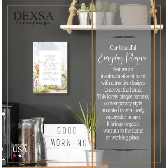 Pray Often Wood Plaque with Easel and Hook Wall Tabletop Art - 6 inches x 9 inches {2}