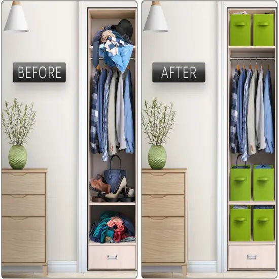 Sorbus 8 Pack 11 Inch Foldable Storage Cubes with Handles- for Organizing Home, Shelves, Nursery, Playroom, Closet and More Pastel Purple {12}