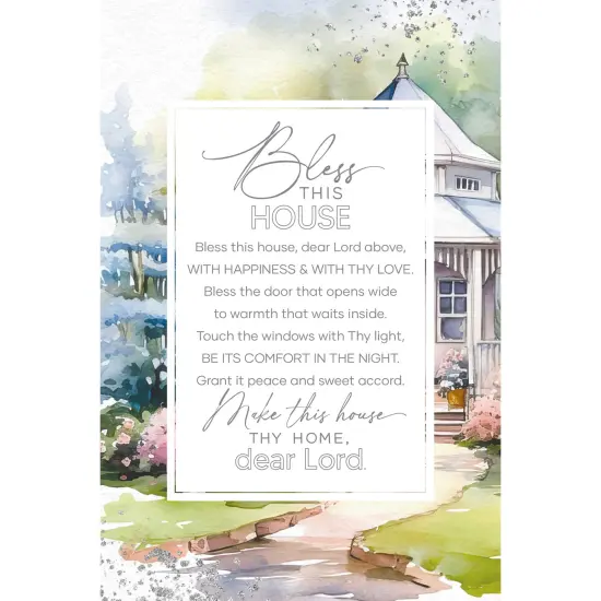 Bless This House Wood Plaque with Easel and Hook Wall Tabletop Art - 6 inches x 9 inches {1}