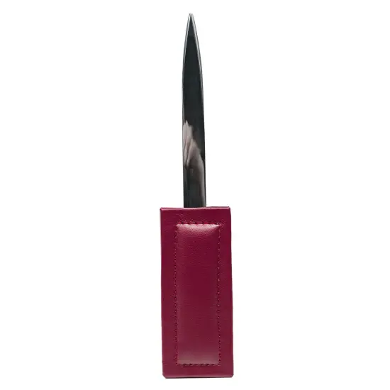 Burgundy Bonded Leather Letter Opener {1}