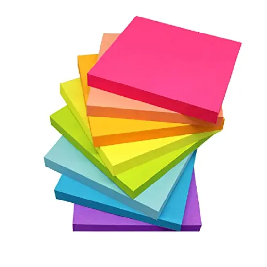 8-Pack Sticky Notes 3x3 Inches Bright Colors Self-Stick Pads Easy to Post for Home, Office, Notebook 82 Sheets per Pad {2}