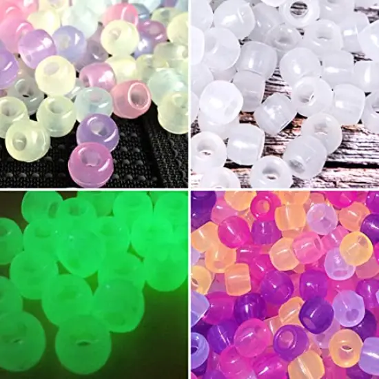 1000 Pieces Glow in The Dark Beads, Plastic UV Beads Bracelet Pony Beads Color Changing Beads for Jewelry Making Bracelets, Necklace {2}