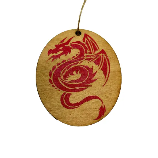CUSTOM RED OR BLACK Dragon - ornament 4X3in RED DRAGON {1}