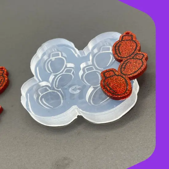 Christmas Bulbs Dangle Earring Silicone Mold(C15) {3}