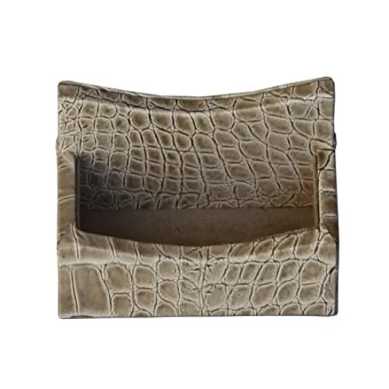 Protacini Breeze BeigeItalian Patent Leather Business Card Holder {1}