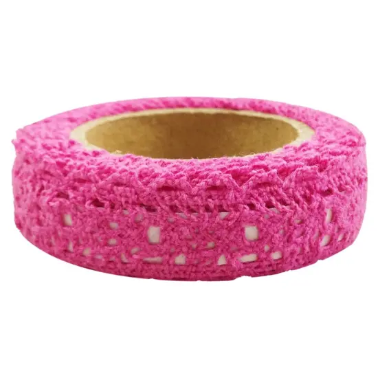 Wrapables Decorative Lace Tape Hot Pink {1}