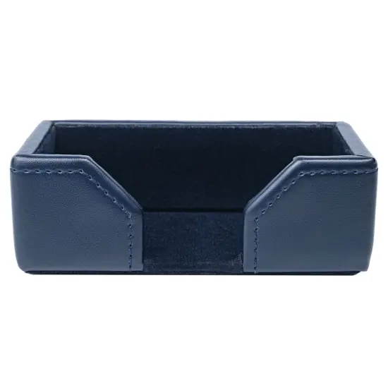 Navy Blue Bonded Leather Business Card Holder {1}