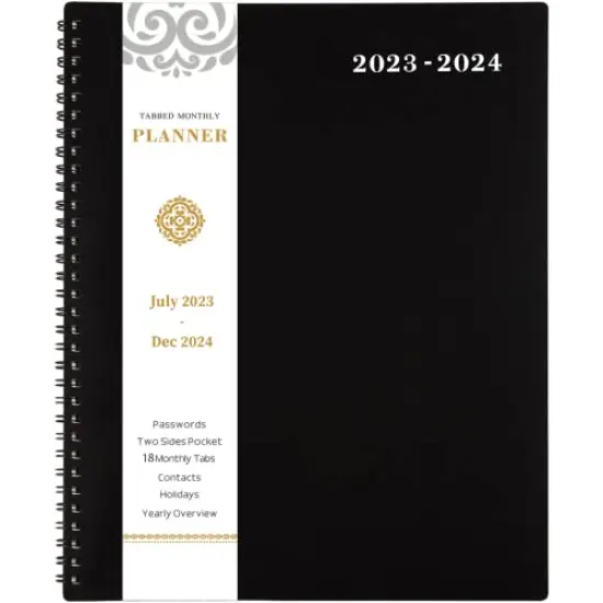 2026 Monthly Planner - JAN 2026 - DEC 2026 Planner/Calendar,12 Monthly Planner with Contacts & Passwords, 8.5" x 11" Planners 2026, Colorful Tabs, Thick Paper, Black {1}