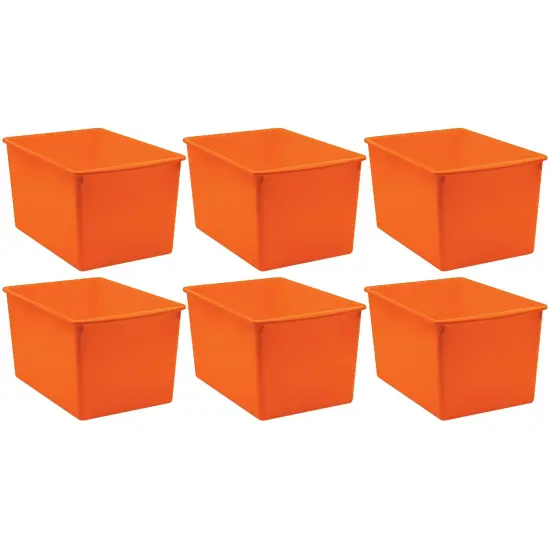 Plastic Multi-Purpose Bin, Orange, Pack of 6 {1}