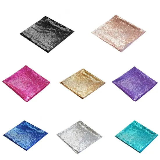 20" Sequined Napkin for Wedding Party Black {4}