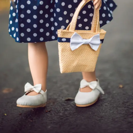 The Queen's Treasures 18 Inch Doll White Dress Shoes with Bow Detail {4}