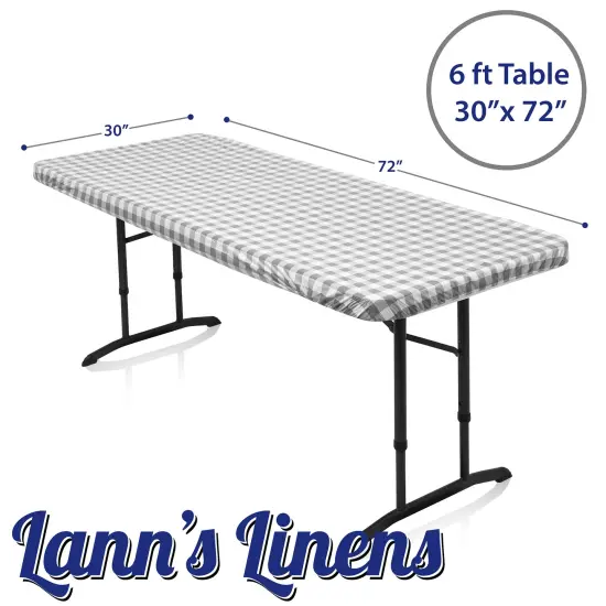 Lann's Linens Vinyl Tablecloth with Flannel Backing, Patterned - Fitted Waterproof Table Cover for Indoor / Outdoor Use {6}