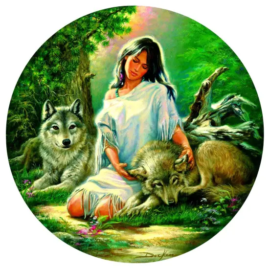 Sunsout Trusted Friends 500 pc Round Jigsaw Puzzle 21841 {1}