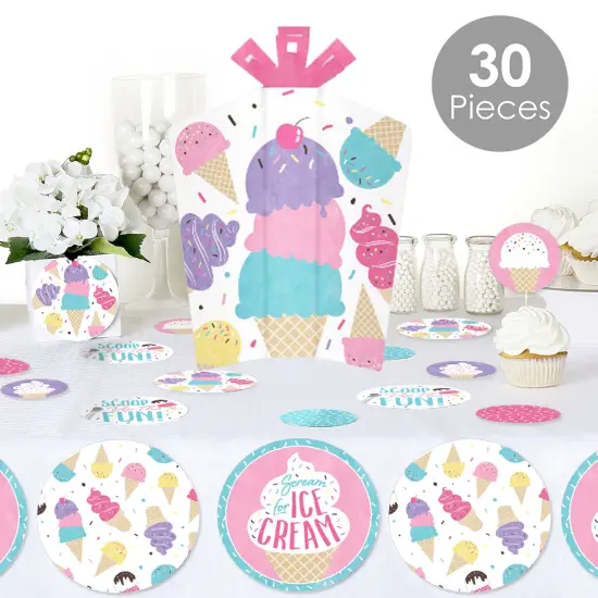 Big Dot of Happiness Scoop Up The Fun - Ice Cream - Sprinkles Party Decor and Confetti - Terrific Table Centerpiece Kit - Set of 30 {3}