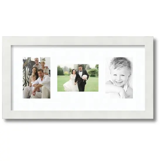 ArtToFrames Collage Photo Picture Frame with 3 - 4x6 inch Openings, Framed in White with Over 62 Mat Color Options and Regular Glass (CSM-3966-113) {7}