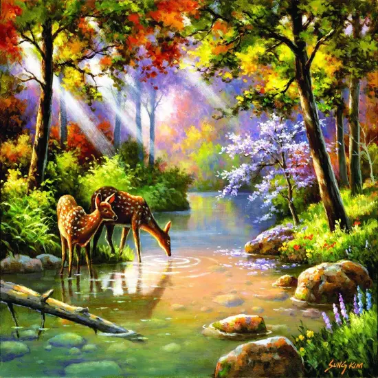 Sunsout Doe Re Me Creek 1000 pc Jigsaw Puzzle 36597 {1}