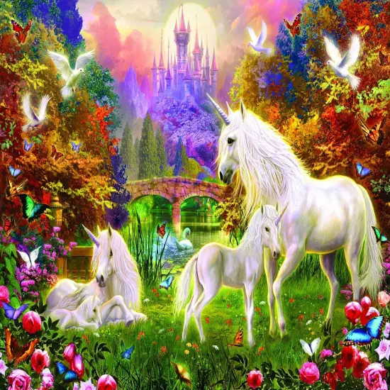 Sunsout Castle Unicorns 1000 pc Jigsaw Puzzle 15963 {1}