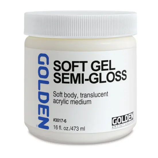Golden Soft Acrylic Gel Medium - Semi-Gloss, 16 oz jar {1}