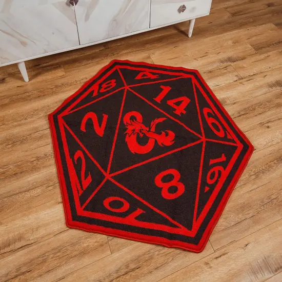 Dungeons & Dragons Red D20 Dice Printed Area Rug | 52 x 45 Inches {5}