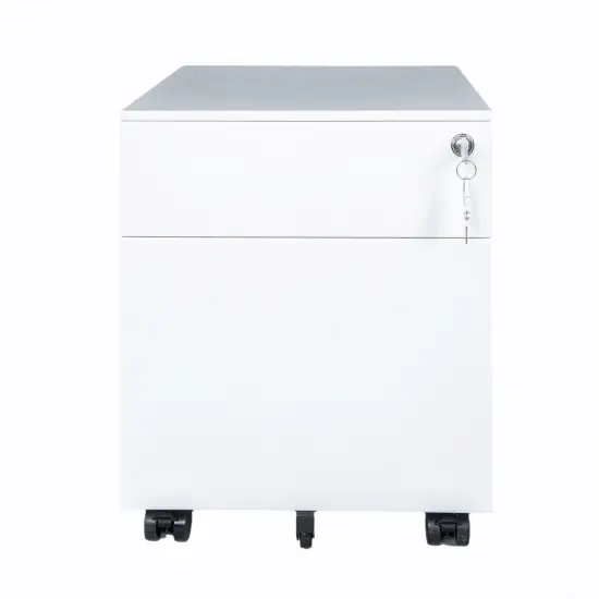 2 Drawer Mobile File Cabinet with Lock Metal Filing Cabinet for Legal File and Documents White {1}