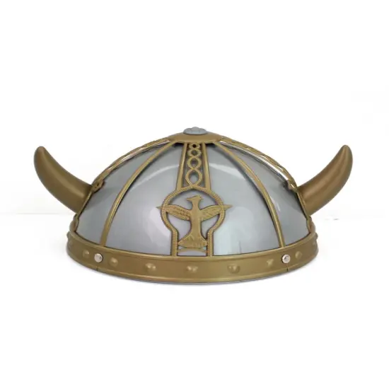 Child's Horned Silver And Gold Viking Helmet Costume Accessory {1}