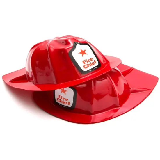 Set of 12 Child's Plastic Fireman Fire Chief Party Hat {1}