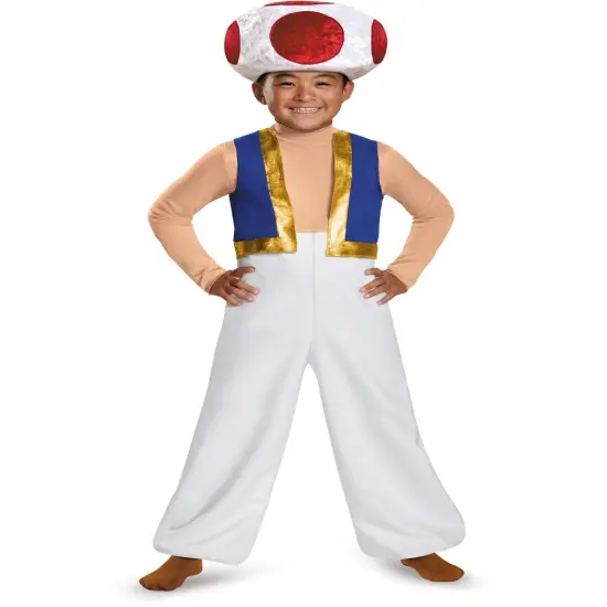 Child's Boys Deluxe Super Mario Brothers Toad Mushroom Companion Costume {1}