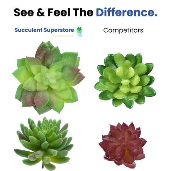 20 Pack Bulk Large Assorted Realistic Artificial Faux Succulents Aloe Plants Realistic Fake Succulent Plants, Largest Set of Succulents {6}