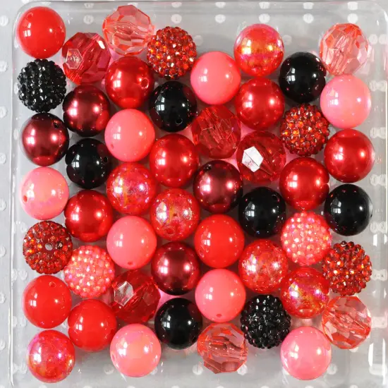 20mm Black Raspberry acrylic bubblegum bead mix {2}