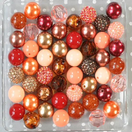 20mm Ginger Spice acrylic bubblegum bead mix {2}
