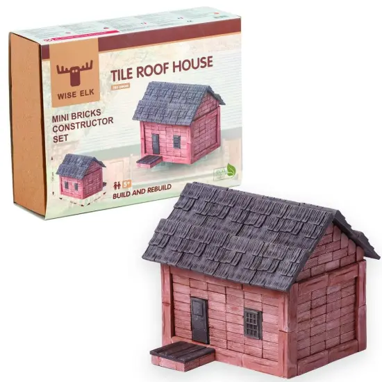 Mini Bricks Construction Set - Tile Roof House New {1}