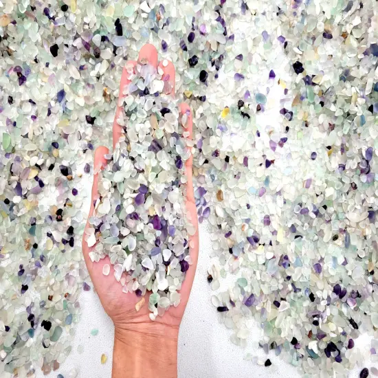 Tumbled Fluorite Crystal Chips Undrilled Beads Bulk {1}