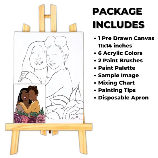 "Mother's Love" DIY Canvas Art Kit for Adults Beginner, Acrylic Paint Size 11x14 inch {2}