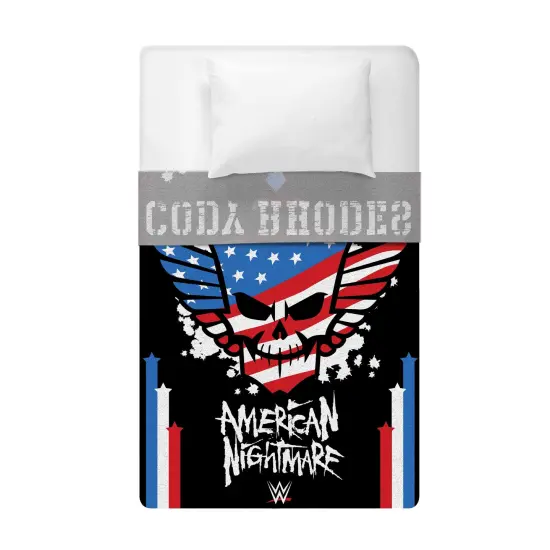 Sleep Squad WWE Cody Rhodes American Nightmare 60&rdquo; x 80&rdquo; Raschel Plush Throw {3}