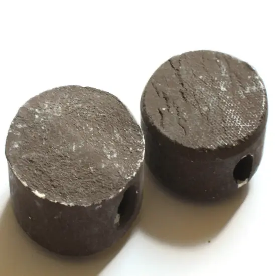 2 40mm Brown Ceramic Macrame Eye Beads {5}