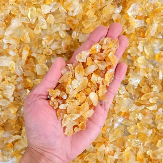 Crushed Raw Citrine Crystals - Tiny Pieces Bulk {1}